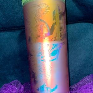 Starbucks 2022 Spring Soft Touch Iridescent Mermaid Siren 16oz Tumbler. NWT